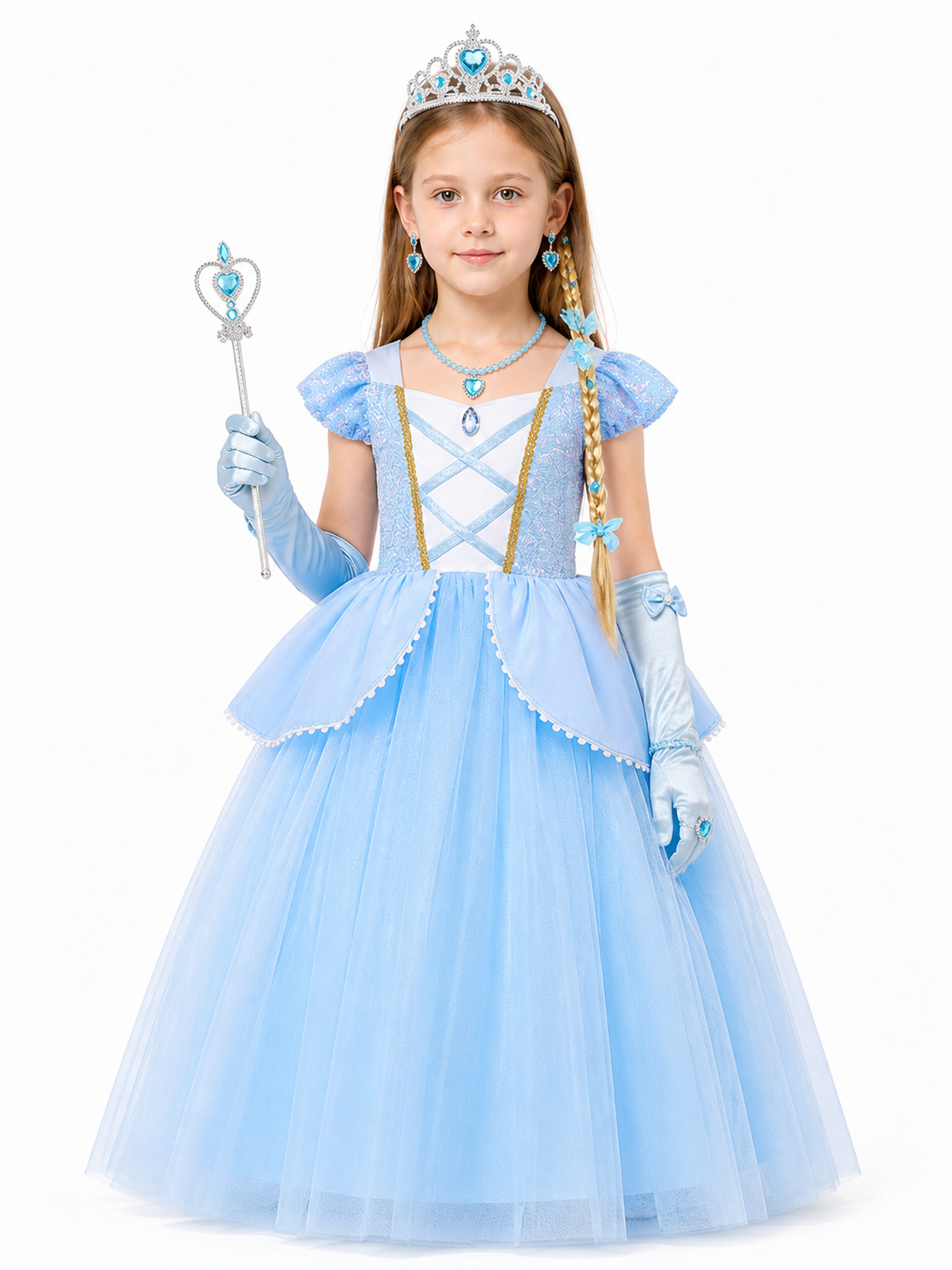 Children’s Halloween costume with a full skirt dress and crown product detail 4