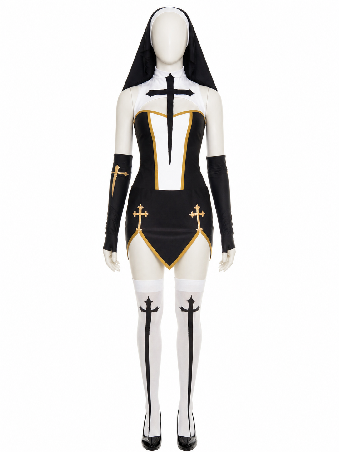 Religious Hooded Robe with Crosses