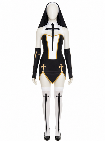 Religious Hooded Robe with Crosses