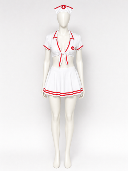 Nurse Costume with Skirt and Cap for Cosplay Costume Headwear detail 2