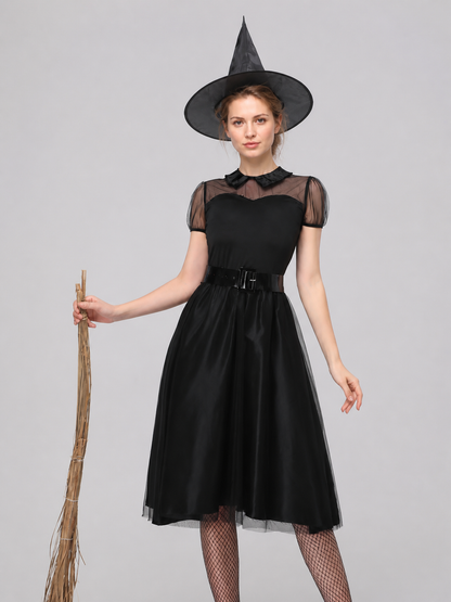 Witch Costume Dress for Cosplay with a Full Skirt and Belt Costume Dresses detail 2
