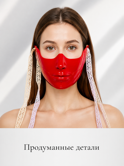 Red Carnival Mask for Halloween and Cosplay Costume Masks detail 2