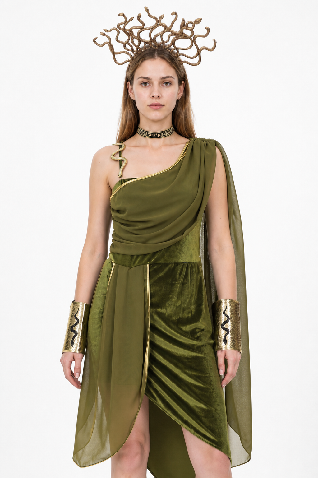 Asymmetrical Cleopatra Costume with Snake Decorations Costumes detail 2