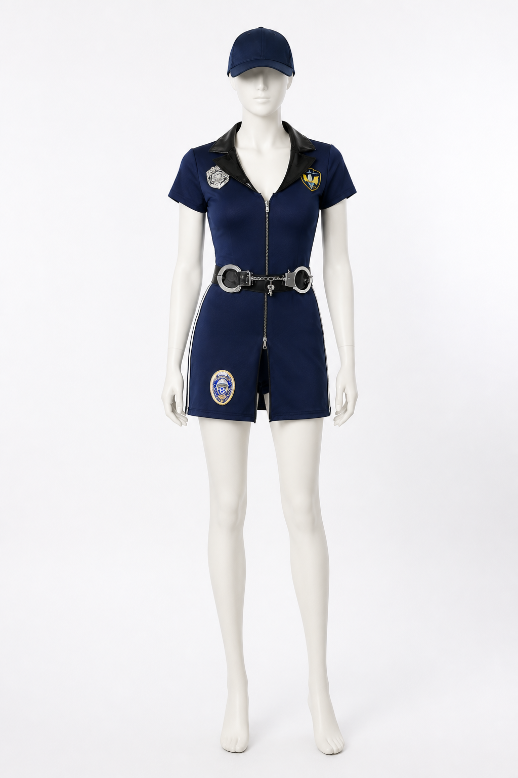 Dark Blue Short-Sleeve Police Costume Costumes detail 2