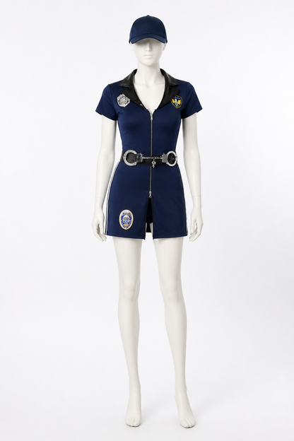Dark Blue Short-Sleeve Police Costume Costumes detail 2