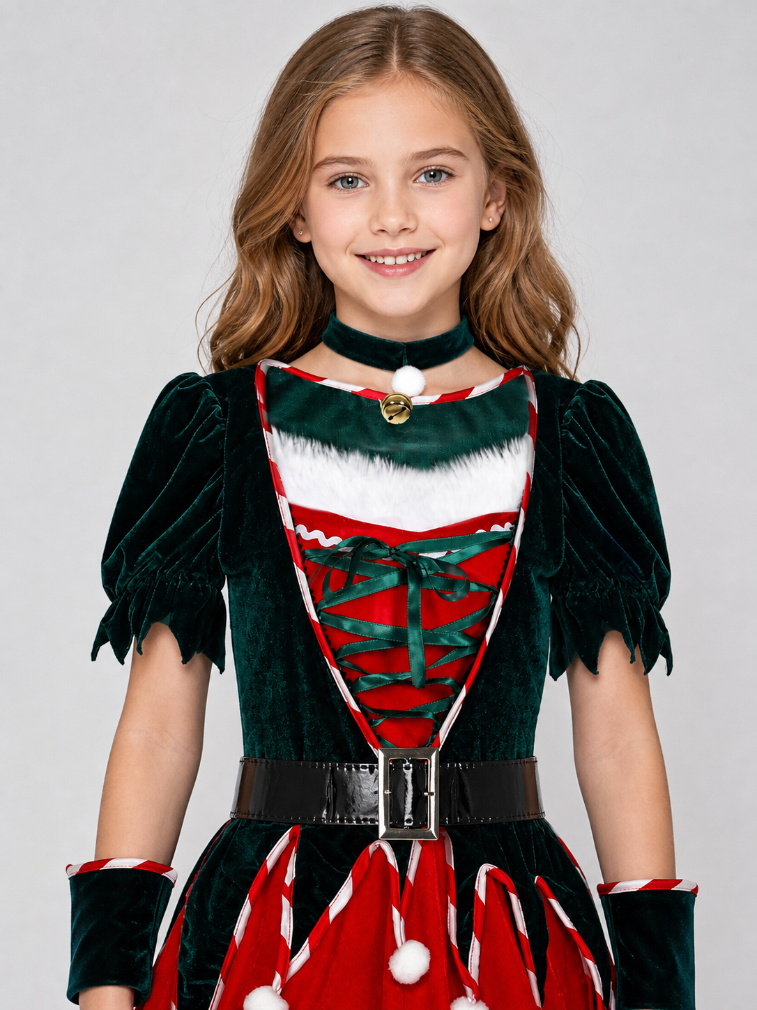New Year's costume: dress, hat, belt, and sleeves