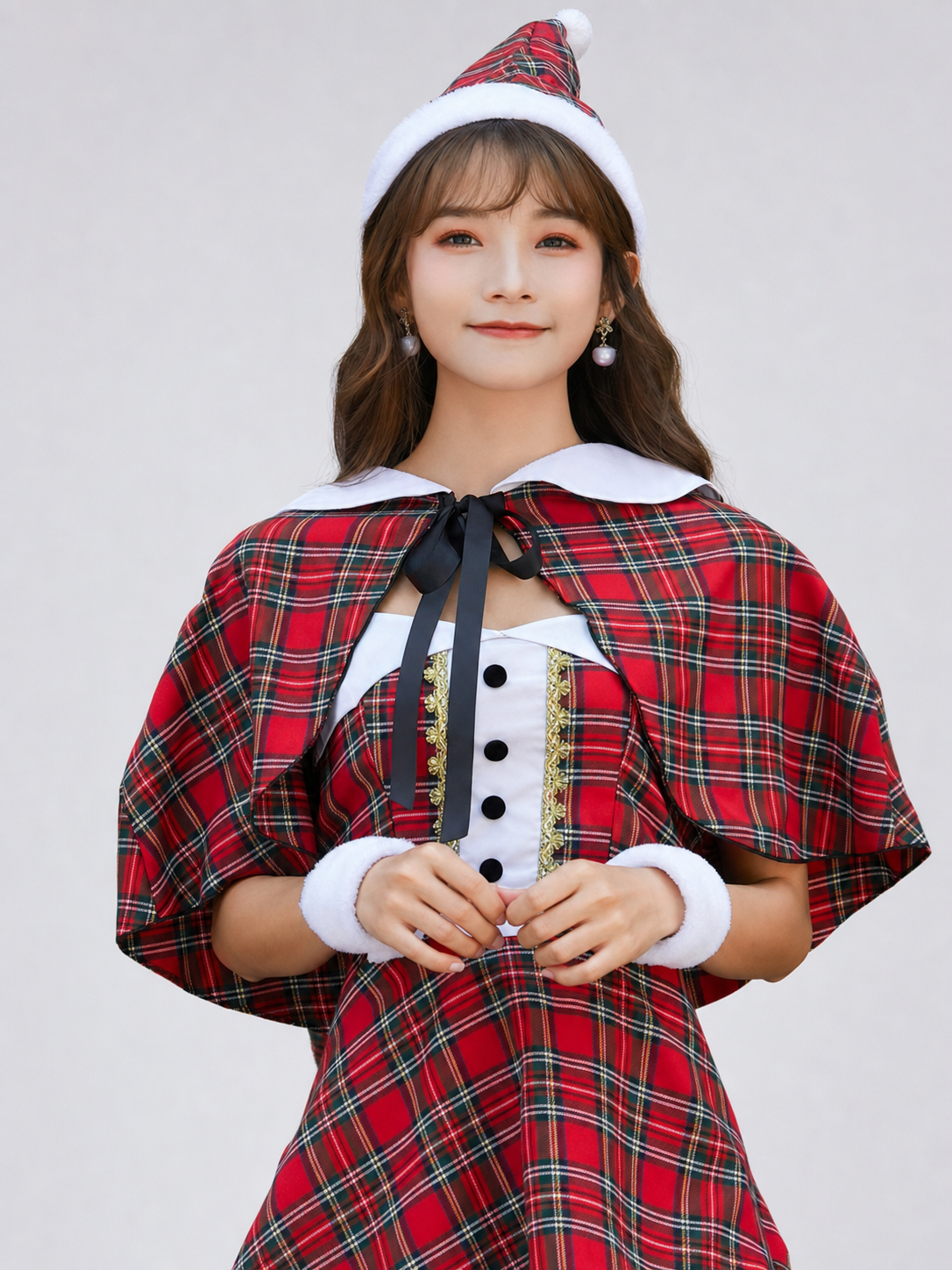 Retro Cosplay Costume: Dress and Short Cape