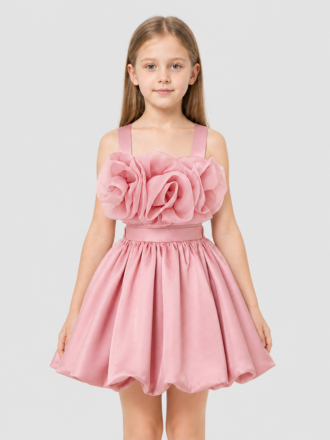 Children's set: bustier top and full skirt with flowers product detail 3