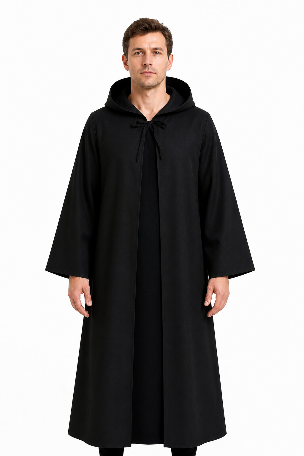 Long black hooded cloak for Jedi cosplay Costume Capes detail 3