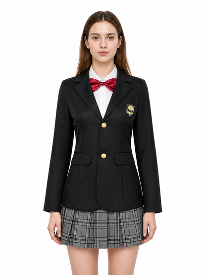 School Uniform with Plaid Skirt and Bow Costume Accessories detail 3