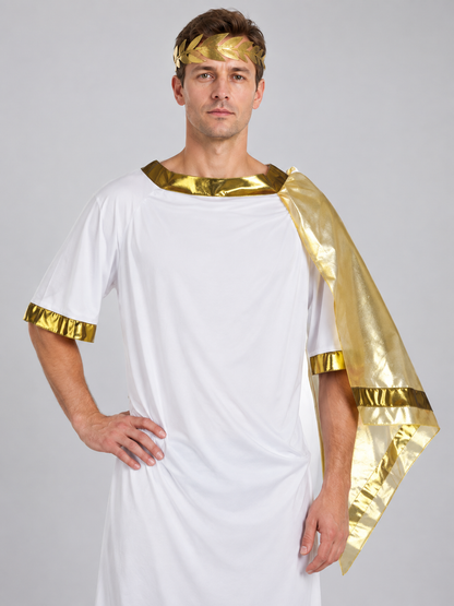 Ancient Greek Carnival Costume with Gold Cape