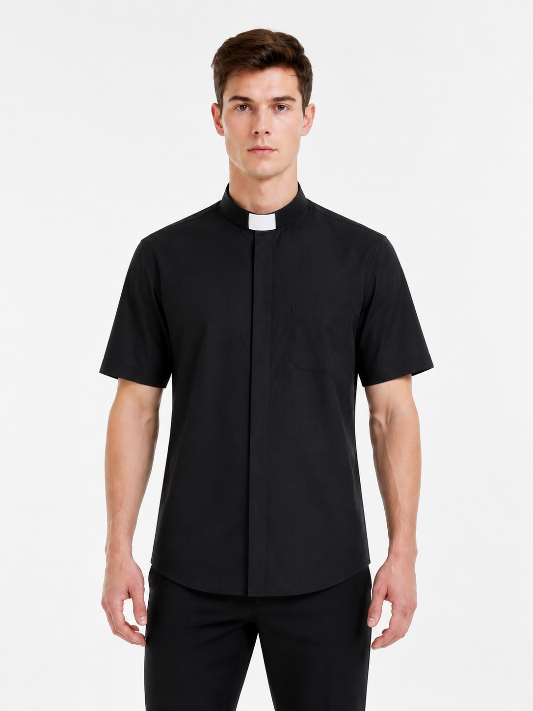 Stand-collar shirt, short sleeves product detail 2