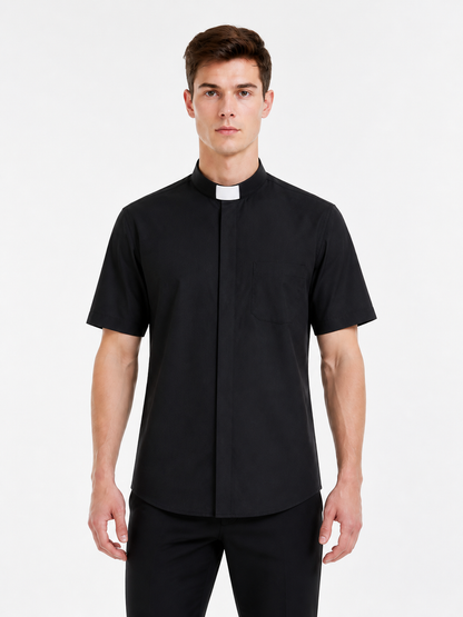 Stand-collar shirt, short sleeves product detail 2