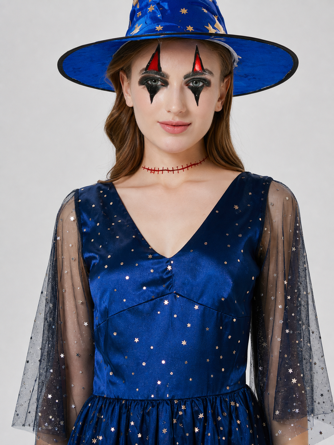 Long Masquerade Dress with Silver Stars