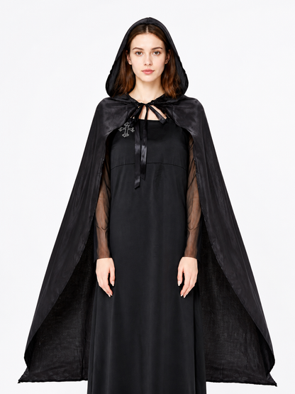 Costume: Black Hooded Cape and Dress Costume Dresses detail 2