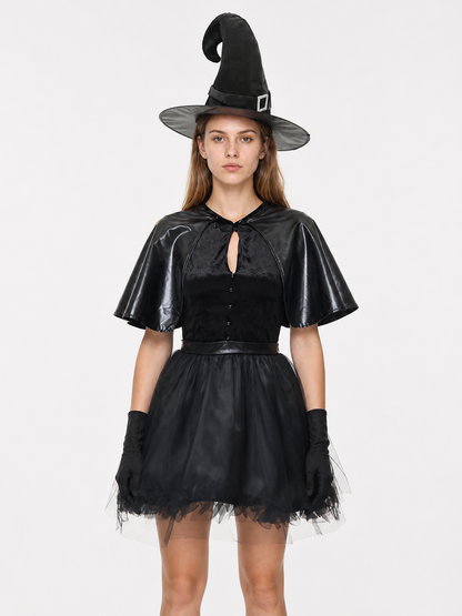 Black Full-Skirted Witch Dress Costume for Halloween Costume Dresses detail 3