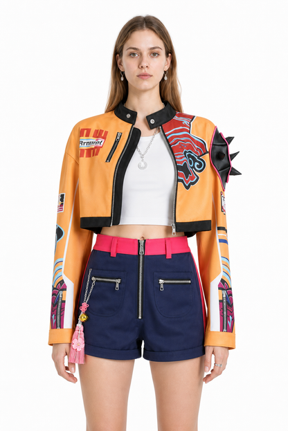 Cosplay costume with jacket, vest, and shorts for Halloween