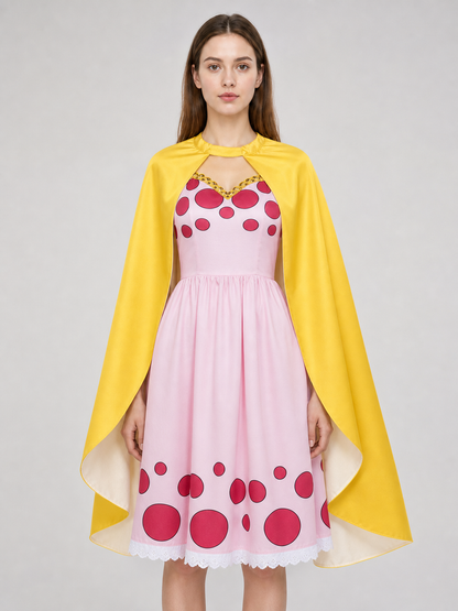 Charlotte Linlin Cosplay Costume: Dress, Cloak, and Hat
