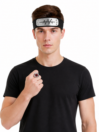 Headband with Metal Plate and Ring Costume Headwear detail 3