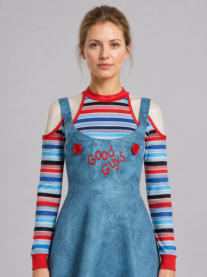 Chucky-Style Costume with Overall Skirt