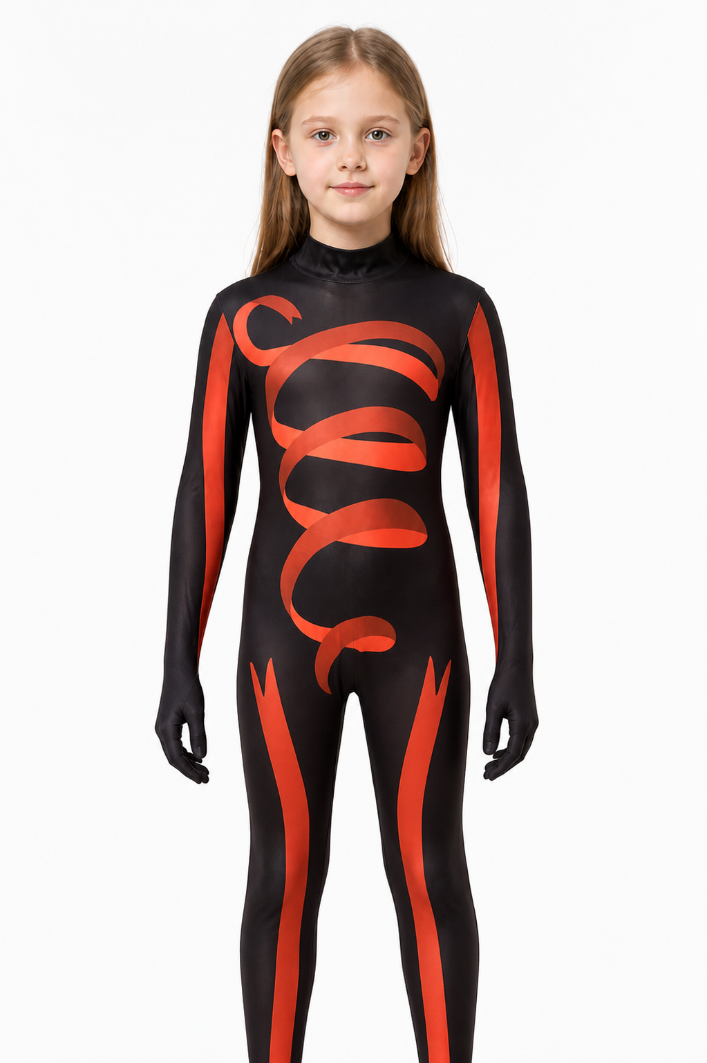 Black and Orange Clown Jumpsuit for Cosplay Costumes detail 3