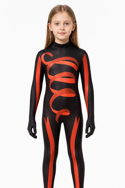 Black and Orange Clown Jumpsuit for Cosplay Costumes detail 3