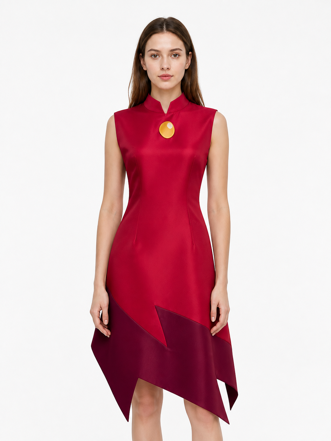 Edalyn Cosplay Dress, Red with an Asymmetrical Hem