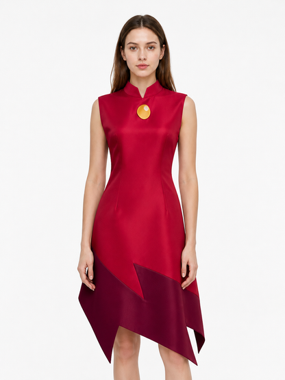 Edalyn Cosplay Dress, Red with an Asymmetrical Hem