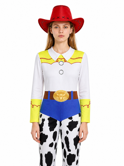Jessie Costume with Cow Print and Cowboy Hat Costume Headwear detail 3