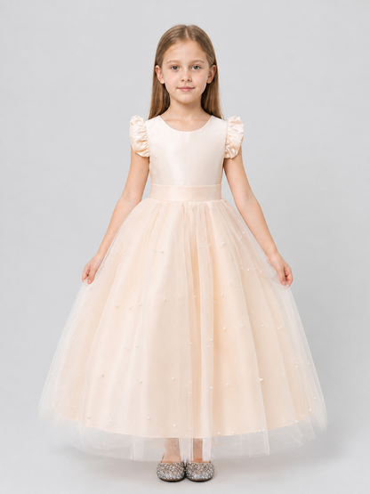 Dressy Long Princess Dress with Bow and Tulle Costume Dresses detail 3