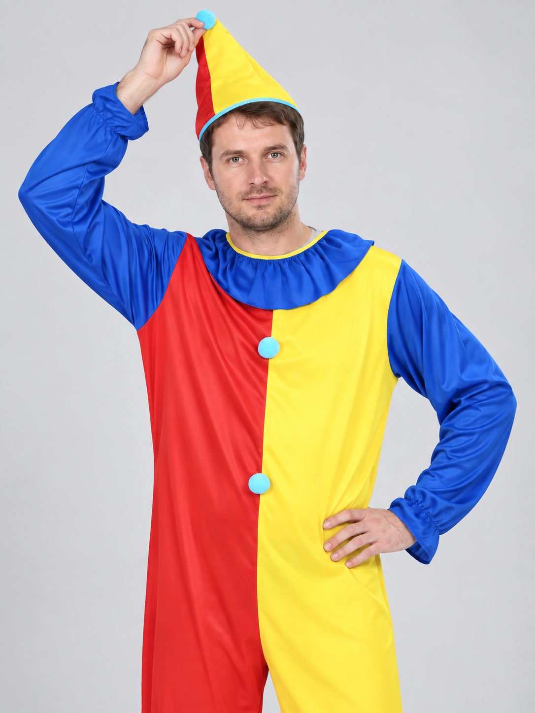 Clown Costume with Hat and Pom-Poms
