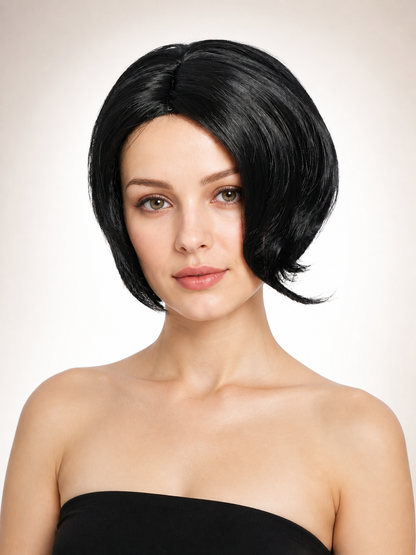 Black Short Bob Carnival Wig for Cosplay Costume Wigs detail 2