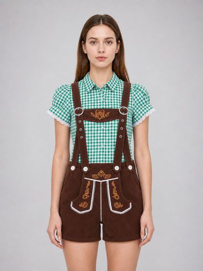 Shirt and Suspender Shorts Set