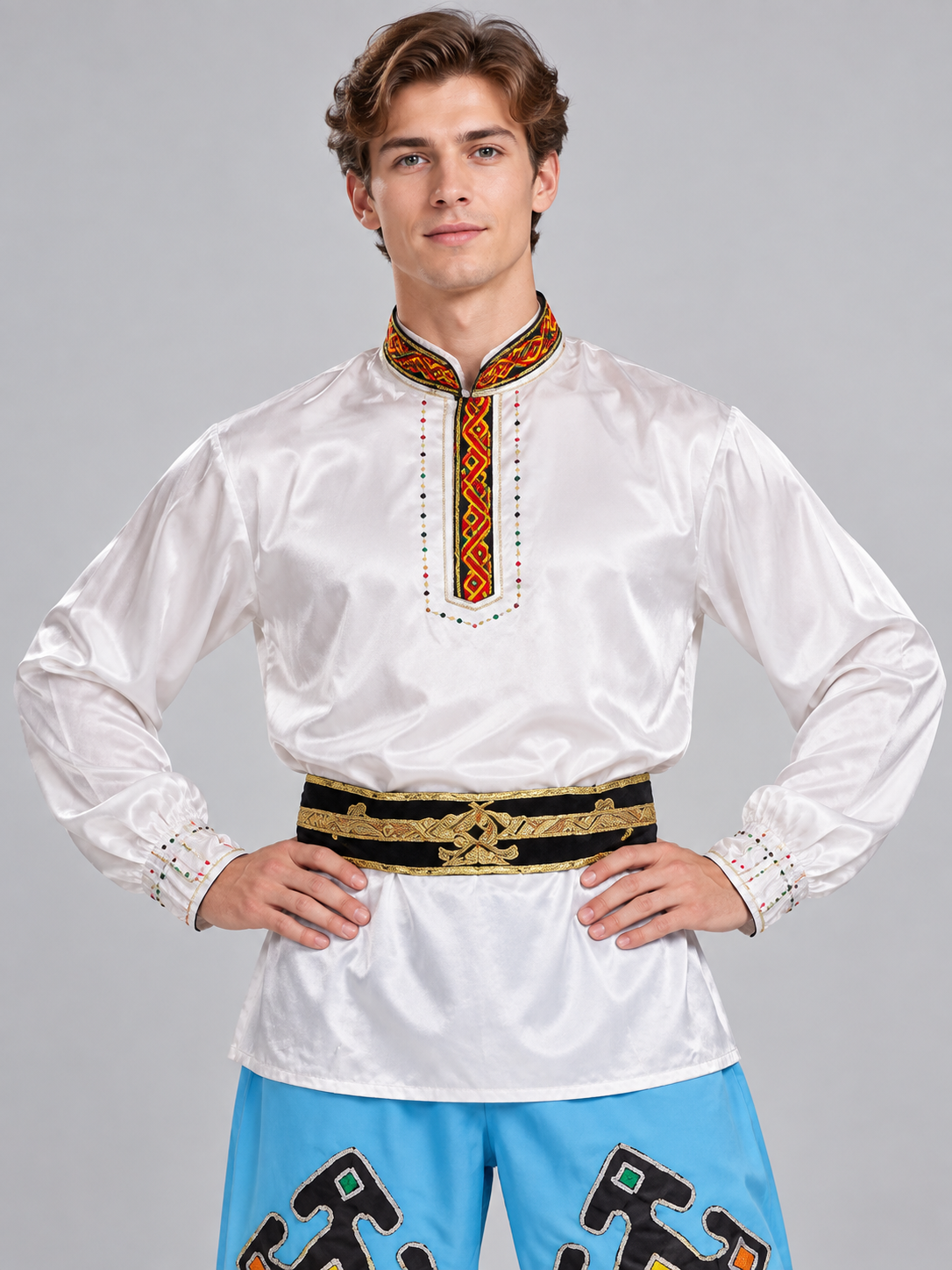 Dance Costume for Performances: Shirt, Pants, Belt