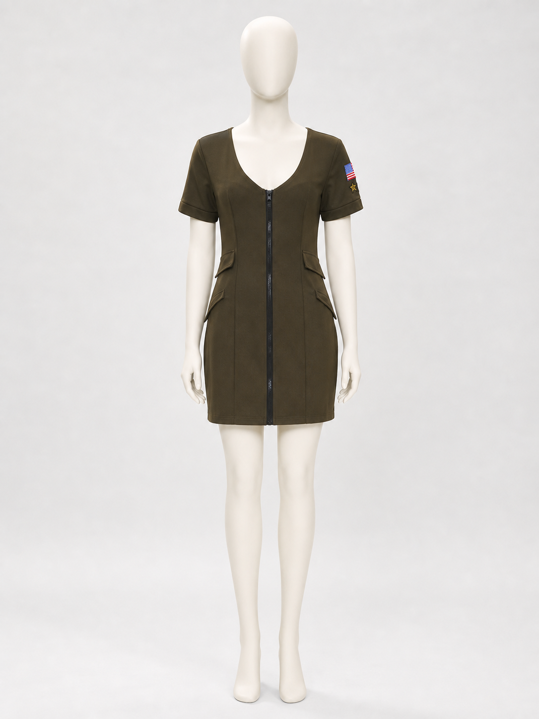 Olive Pilot Costume Dress with Zipper