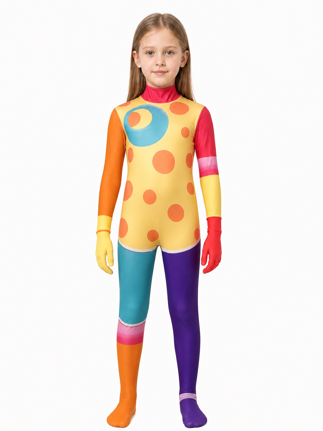 Clown Cosplay Jumpsuit: Asymmetry, Polka Dots, Antennae