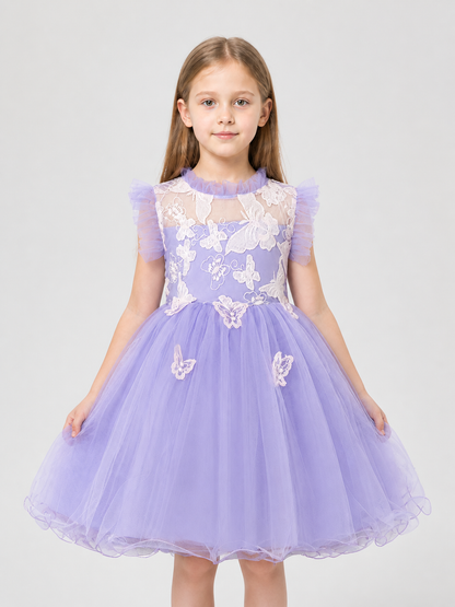 Festive Dress with Full Skirt, Flowers, and Butterflies Costume Dresses detail 3