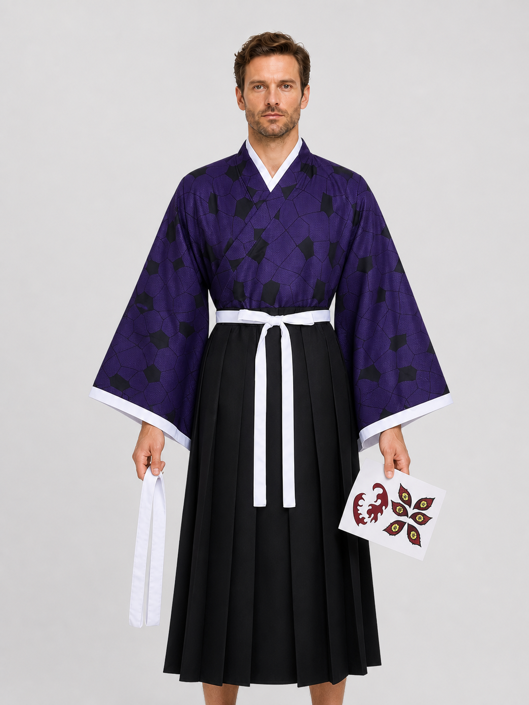 Kokushibo Cosplay Costume: Haori, Yukata, Kimono Costumes detail 3