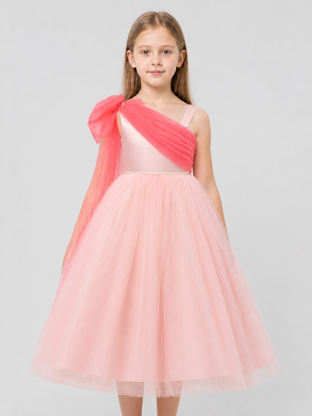 Asymmetrical One-Shoulder Princess Dress for Girls’ Special Occasions product detail 3