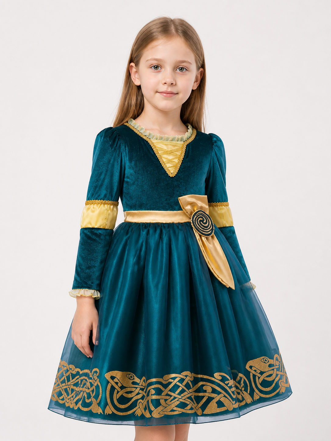 Blue and Gold Princess Costume for Halloween Costumes detail 2