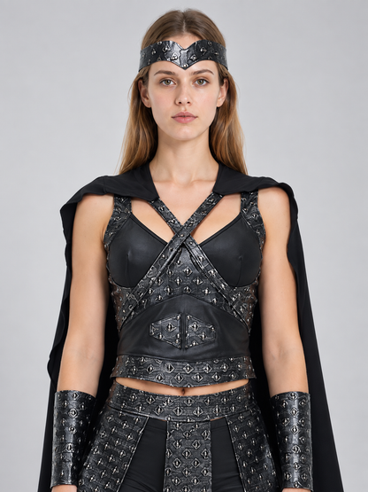 Carnival Costume with Armor Skirt and Cape Costume Capes detail 2
