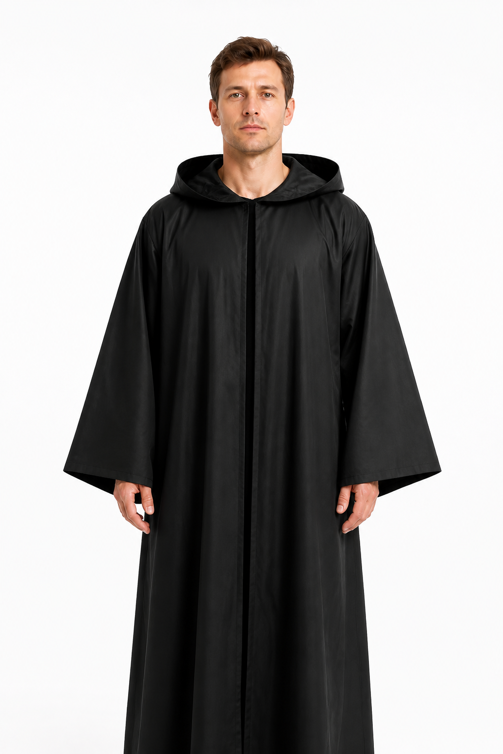 Black Long Hooded Robe for Halloween Cosplay Costumes detail 2