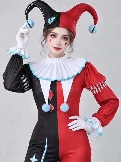 Black and Red Joker Cosplay Costume with Hat