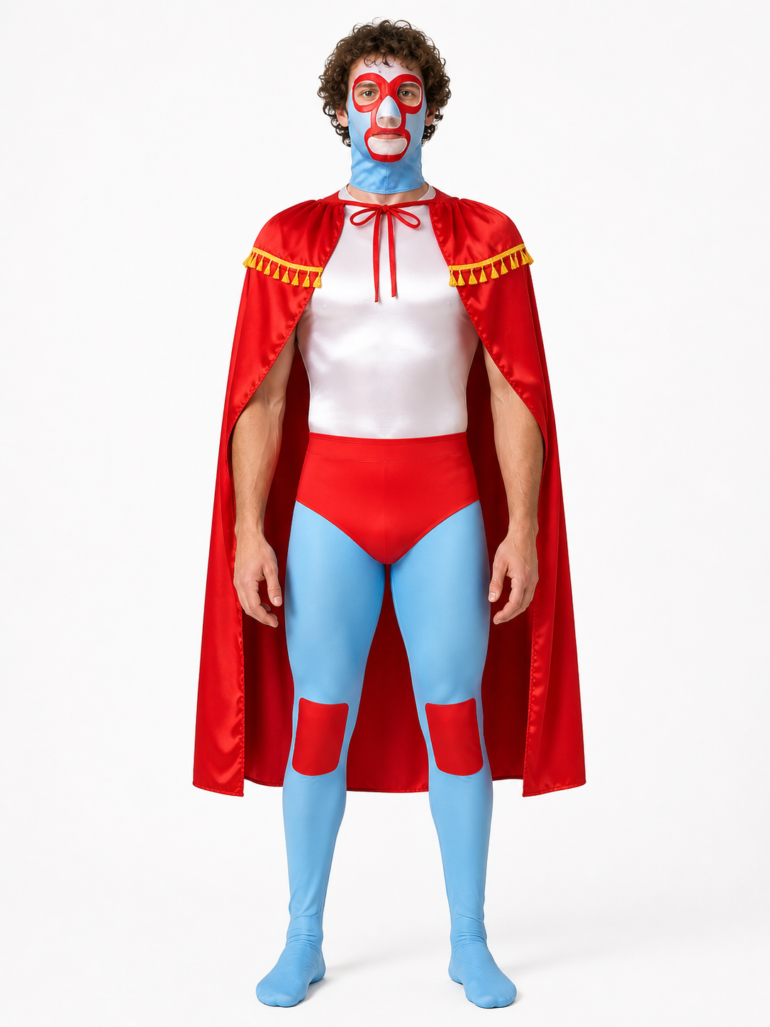 Mexican Wrestler Costume with Mask and Cape