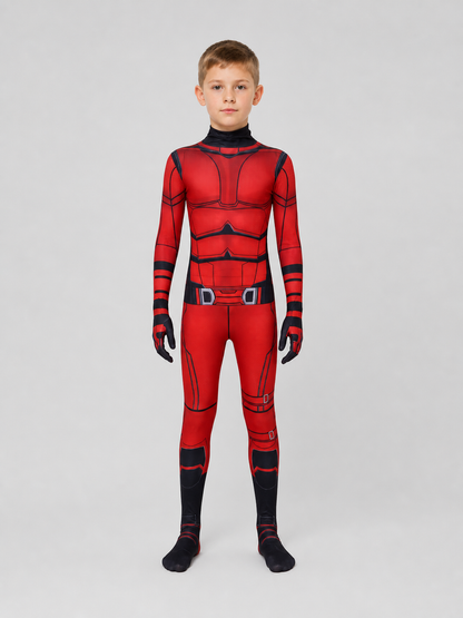 Daredevil Cosplay Costume: Red Jumpsuit with Mask Costume Masks detail 3