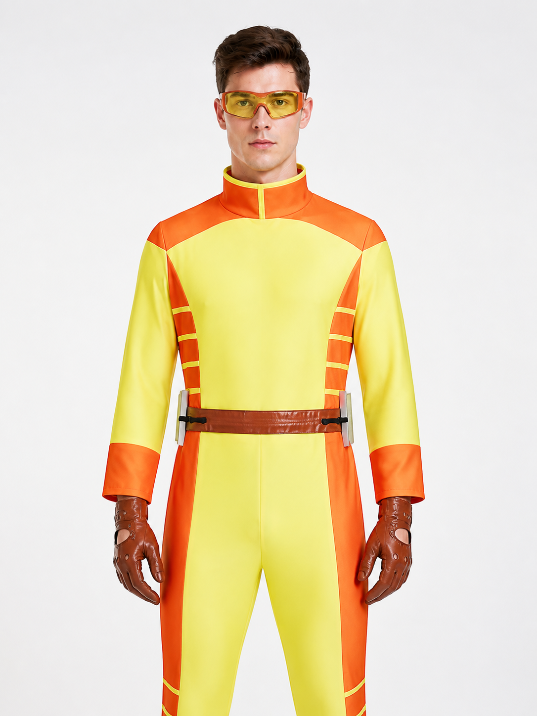 Superhero cosplay costume with mask and gloves Costume Masks detail 2