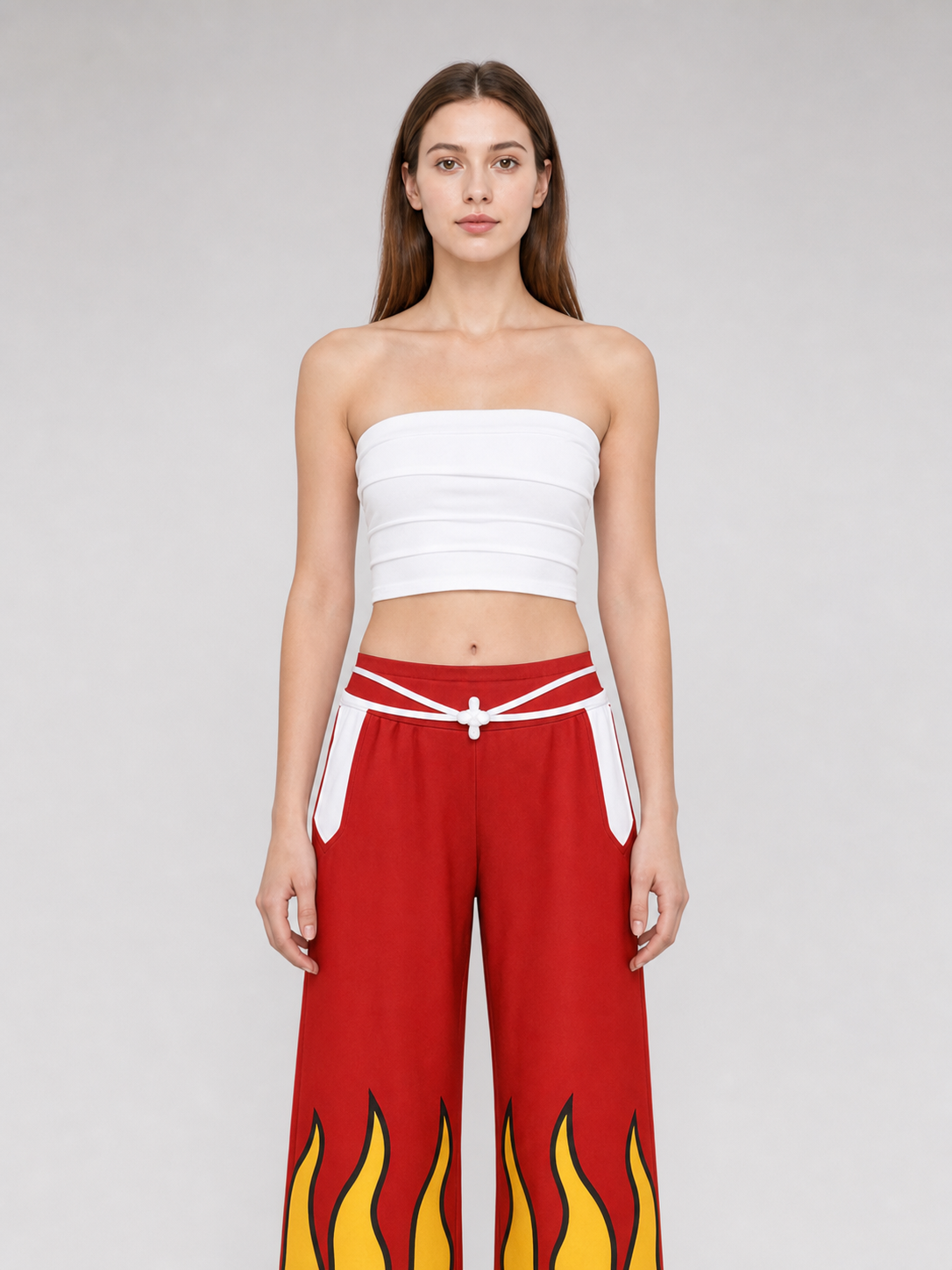 Erza cosplay costume from Fairy Tail with wide-leg pants