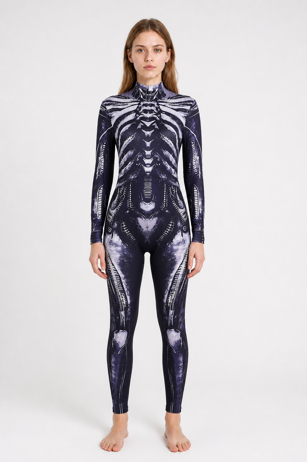 Skeleton Jumpsuit Costume with Bone Print Costumes detail 3