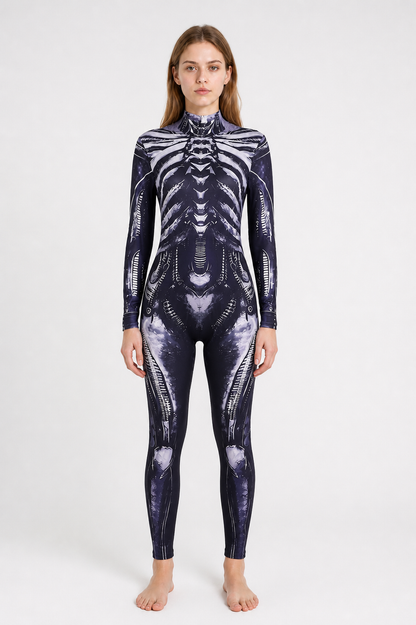 Skeleton Jumpsuit Costume with Bone Print Costumes detail 3