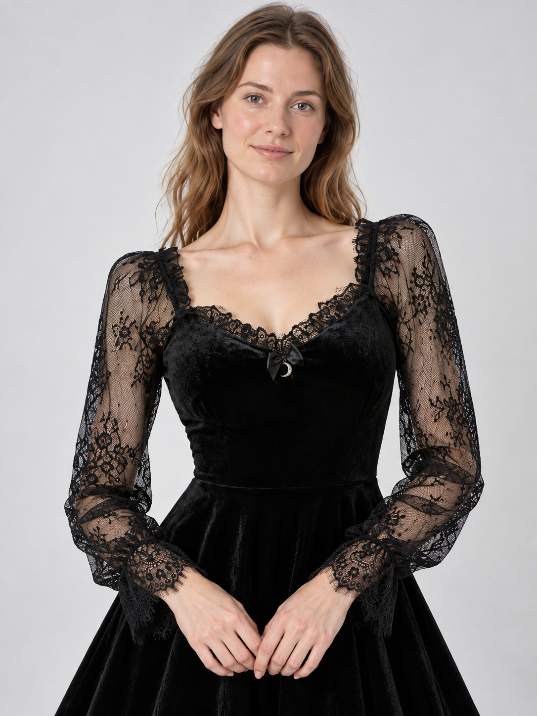 Black Lace Gothic Mini Dress